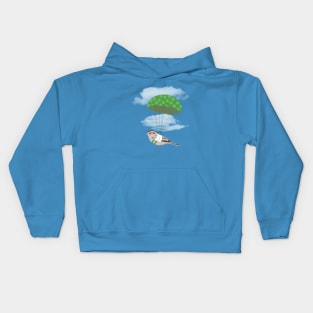 Bird with Broken Wing Parachuting Kids Hoodie